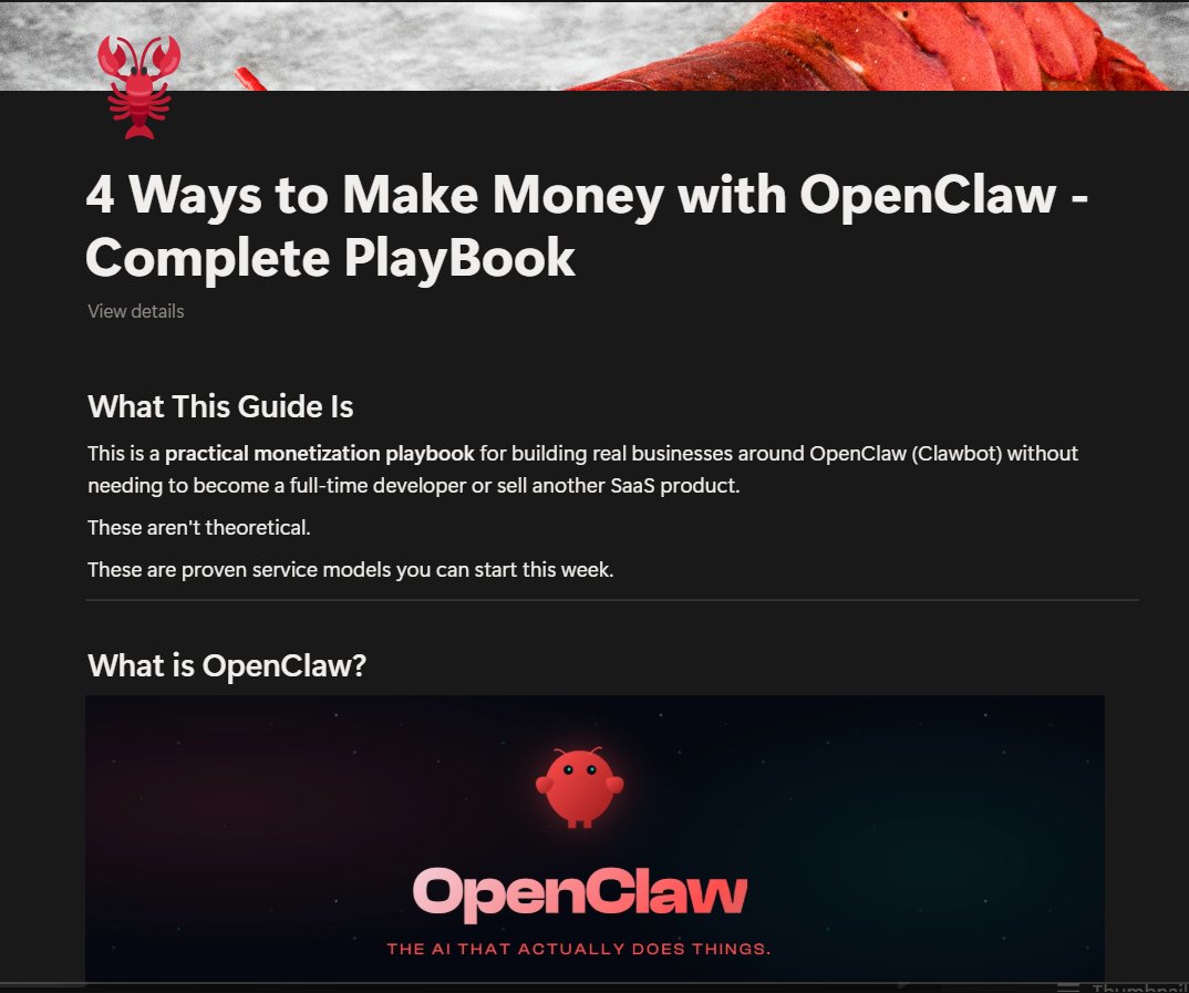 Infographic listing four OpenClaw monetization strategies: Setup Service, AI Box, Monitoring Subscription, and Micro-SaaS.