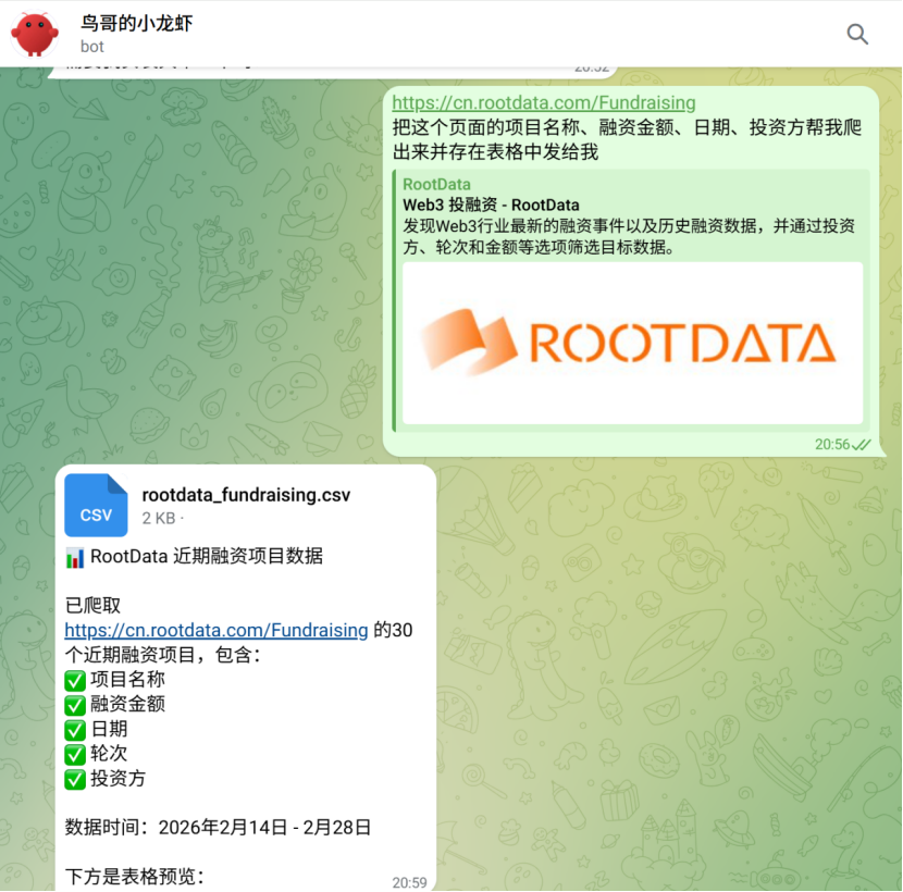 OpenClaw lobster mascot automating web data extraction into a spreadsheet