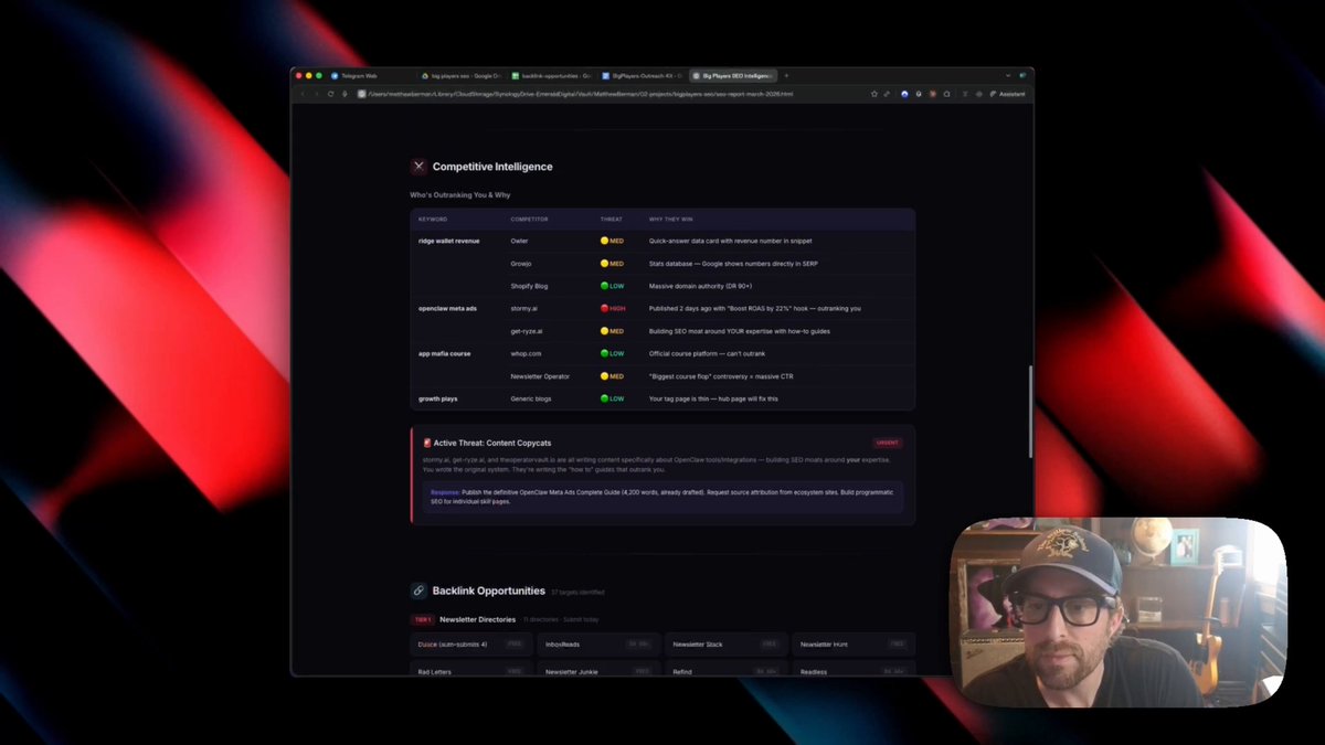 OpenClaw SEO 自动化工作流架构图,展示从数据输入到排名提升的五个步骤