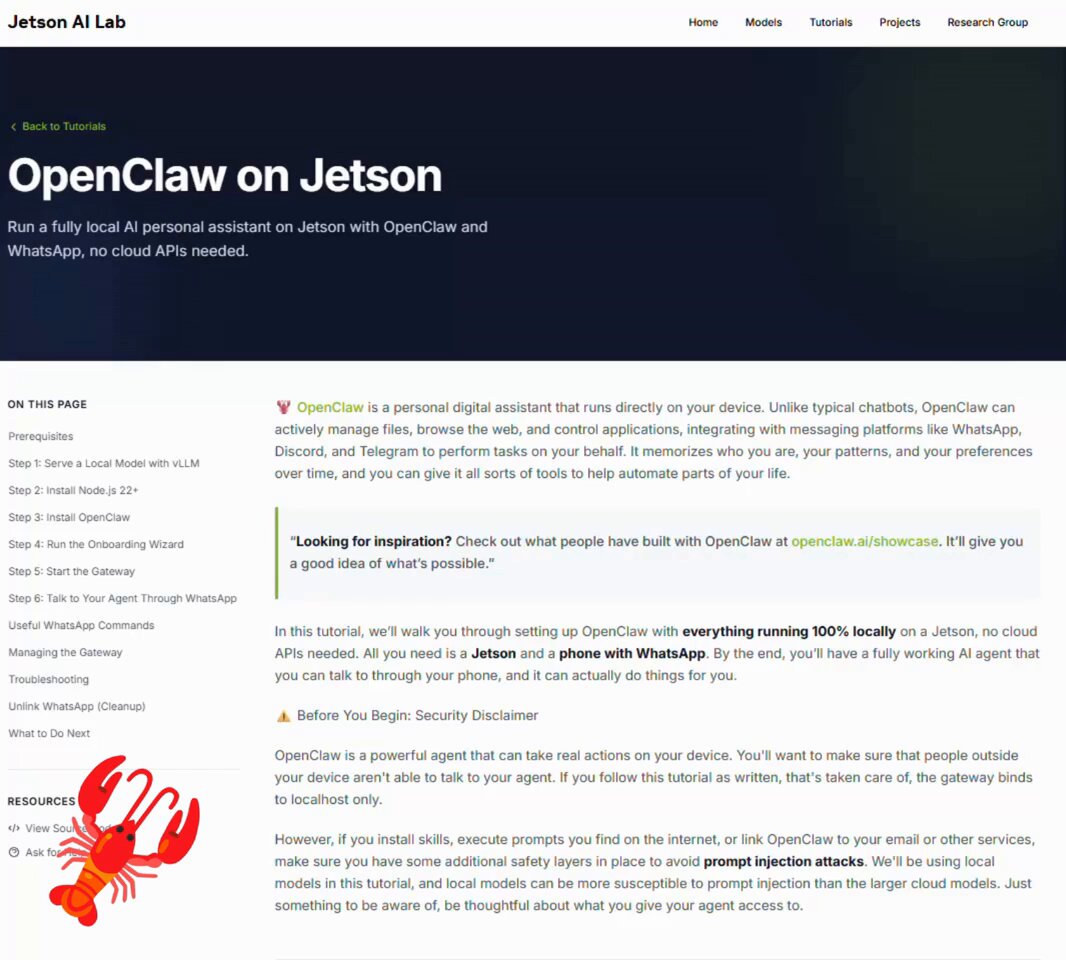 NVIDIA Jetson device running OpenClaw local AI assistant