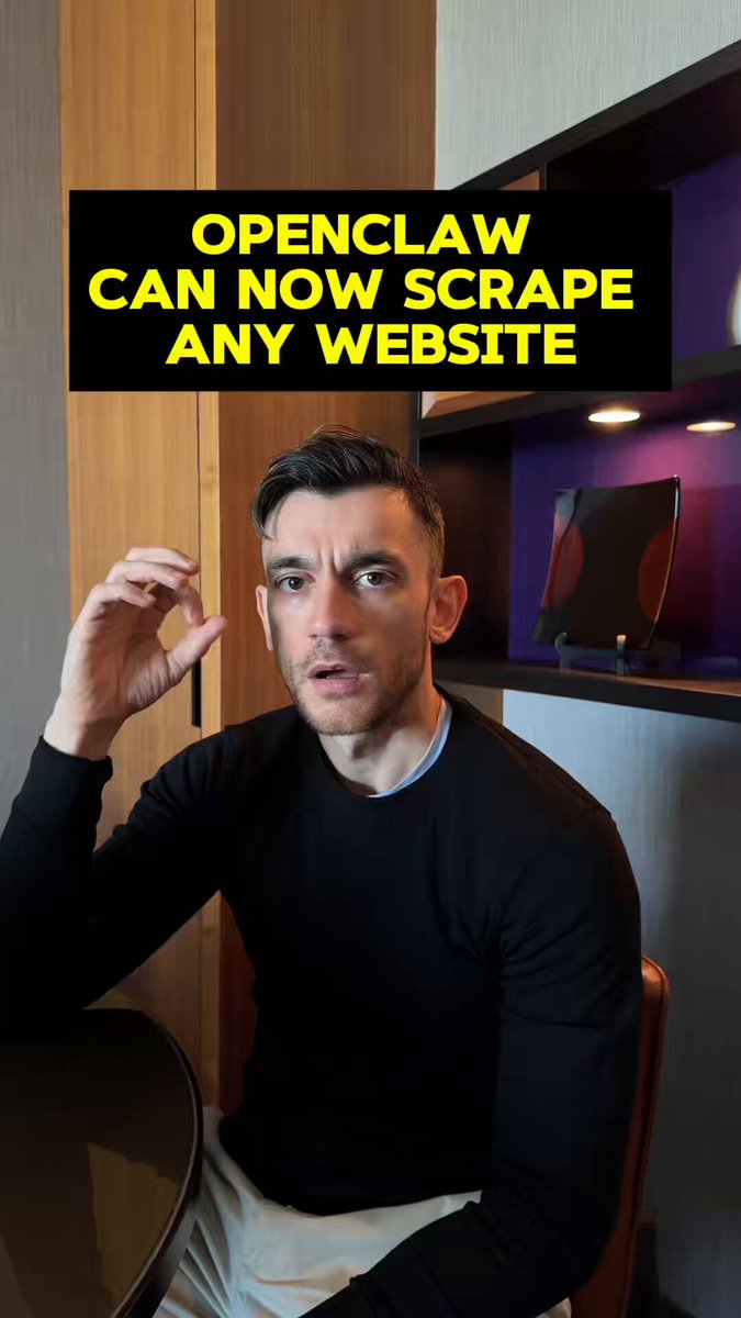 Diagram showing AI agent using OpenClaw and Scrapling to extract data from websites