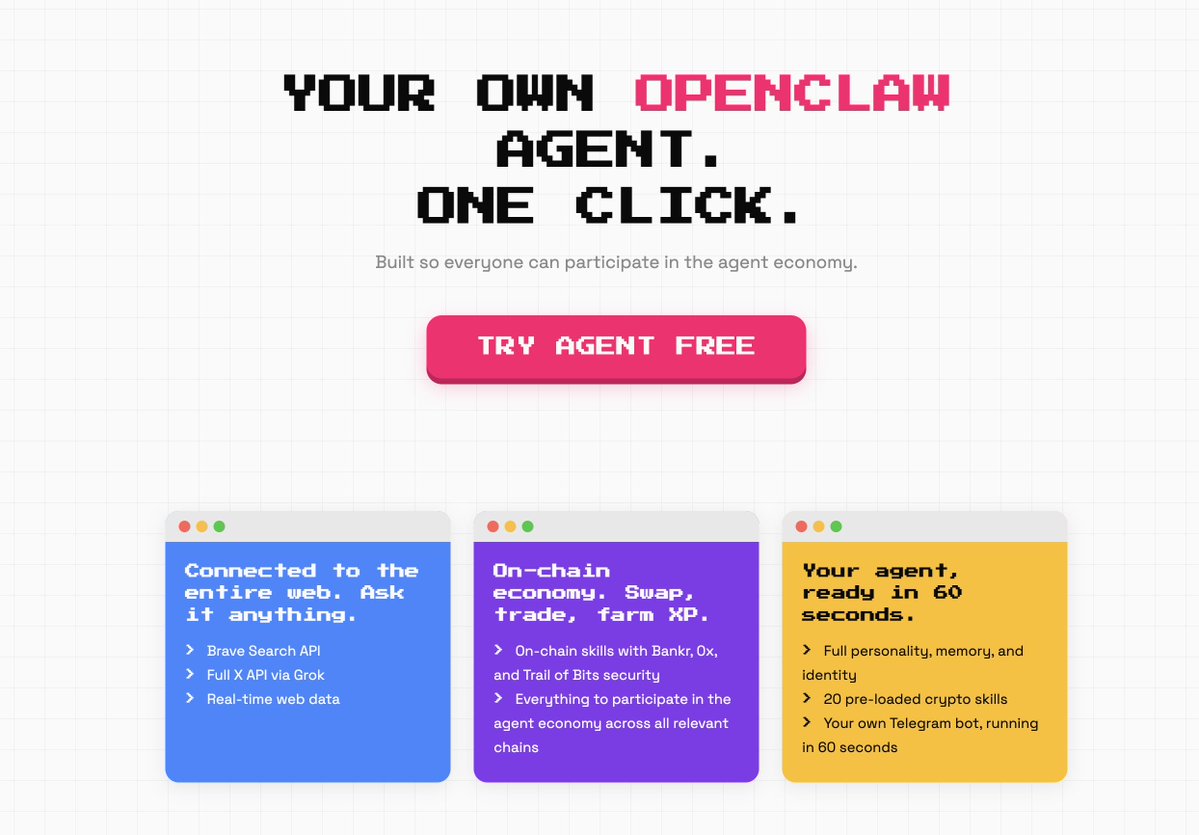 MyAGNT dashboard interface showing one-click deployment of a crypto trading agent with automated API management