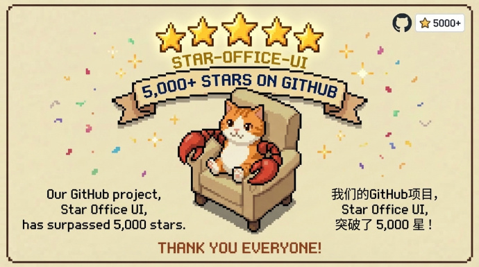 Coze Space interface showing one-click deployment button for Star Office UI repository