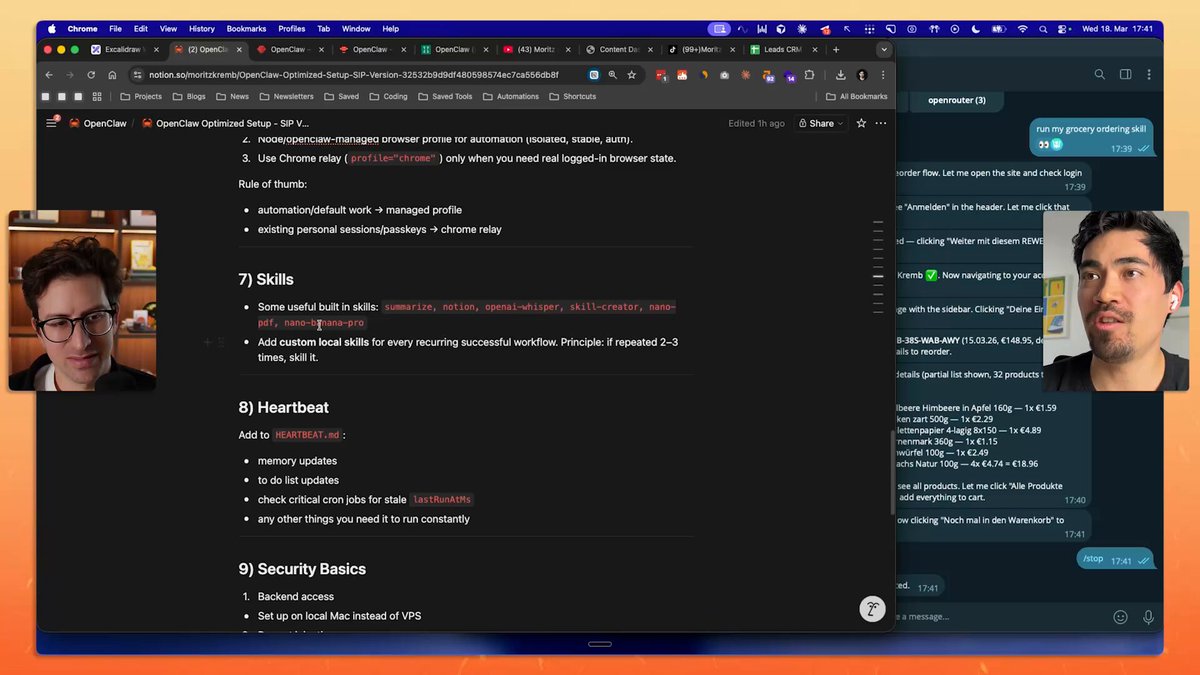 OpenClaw interface displaying a security warning badge on a marketplace skill card with a checklist for verifying malicious instructions