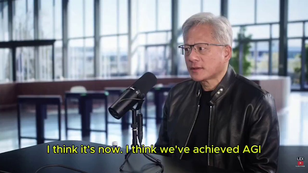 Jensen Huang discussing OpenClaw AGI capabilities alongside a warning graphic about malware in open-source AI packages