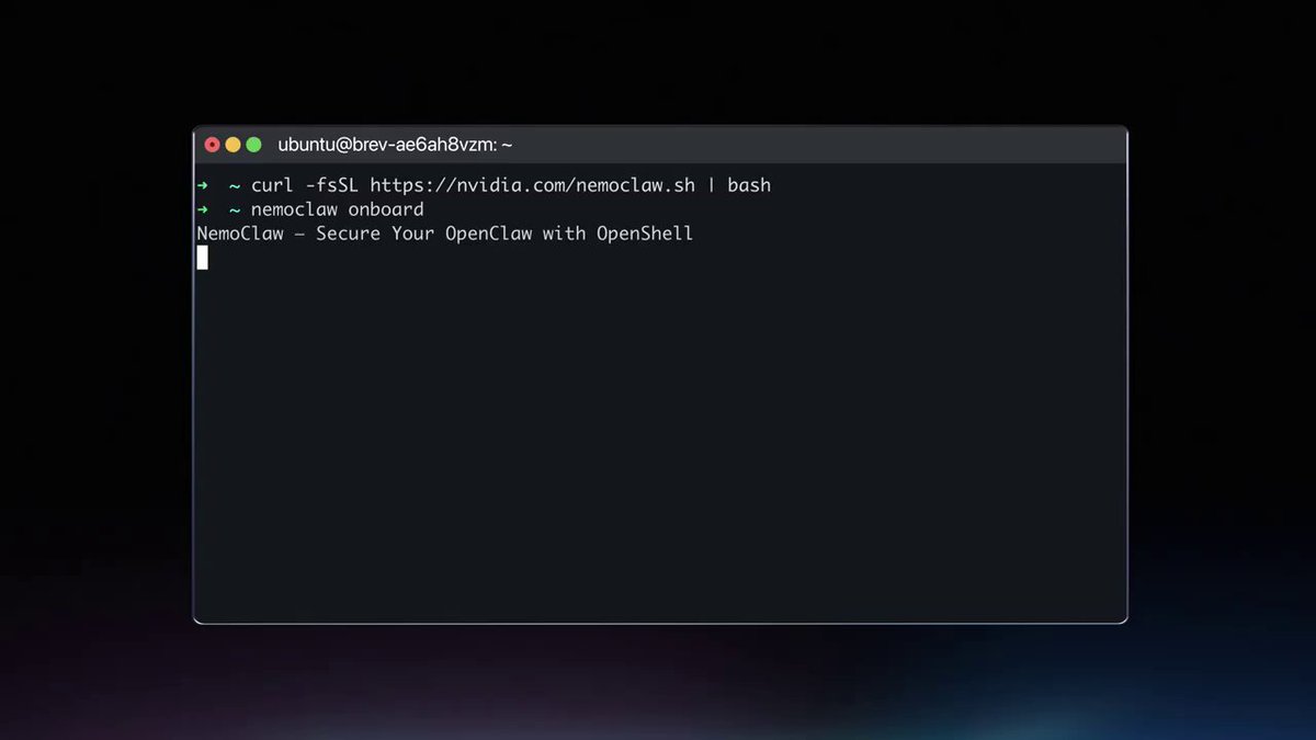 NVIDIA NemoClaw dashboard showing one-command deployment of OpenClaw agents to various coding environments via NVIDIA Brev