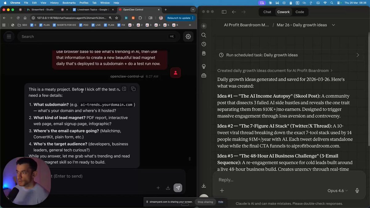 并列对比图显示 Claude Cowork 成功启动 Chrome 浏览器界面,而 OpenClaw 显示 API 令牌耗尽错误及复杂的配对代码输入框