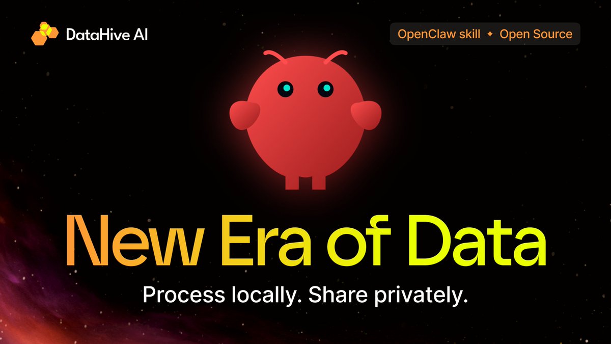 DataHive AI 界面展示 OpenClaw 代理正在安全处理和共享骑行历史数据
