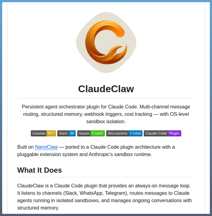 展示持久化代理编排器管理多个 Claude Code 实例以实现持续软件部署的架构图