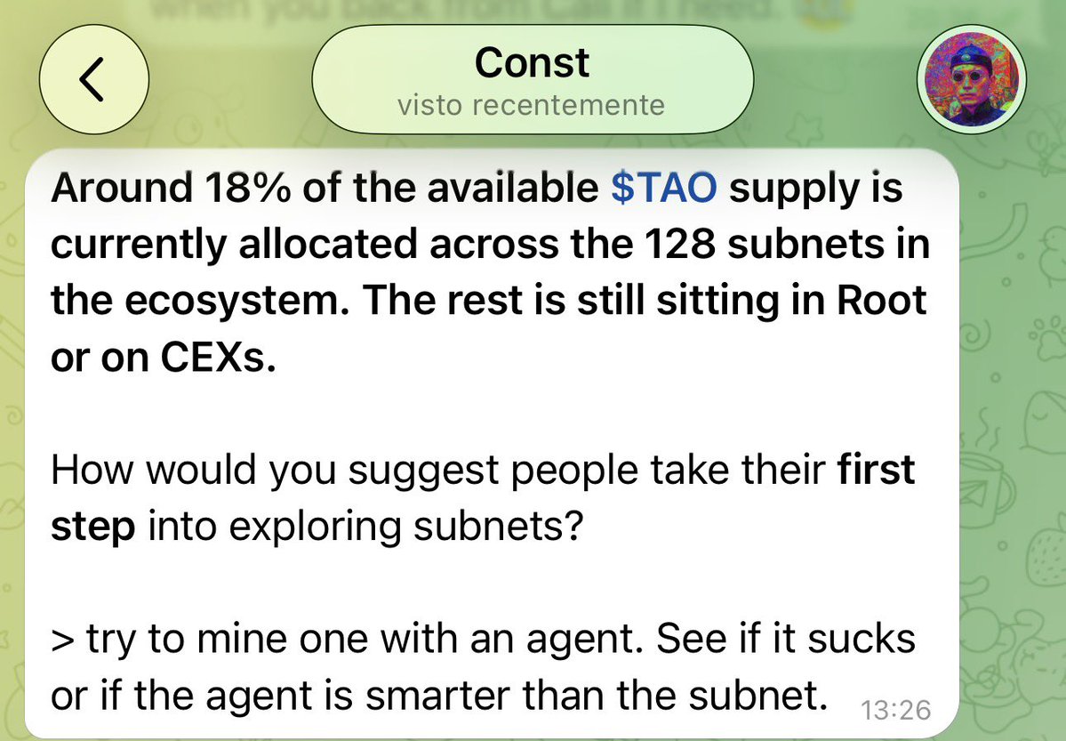 OpenClaw interface displaying agent configuration for mining Bittensor subnets without token ownership