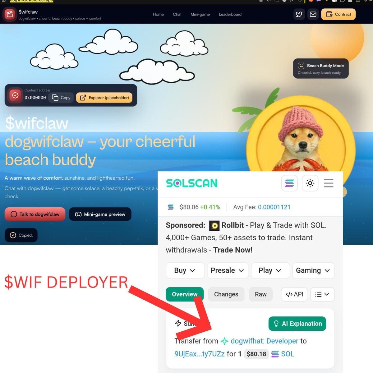 OpenClaw interface displaying real-time Solana memecoin trading signals configured with the $WIF strategy parameters